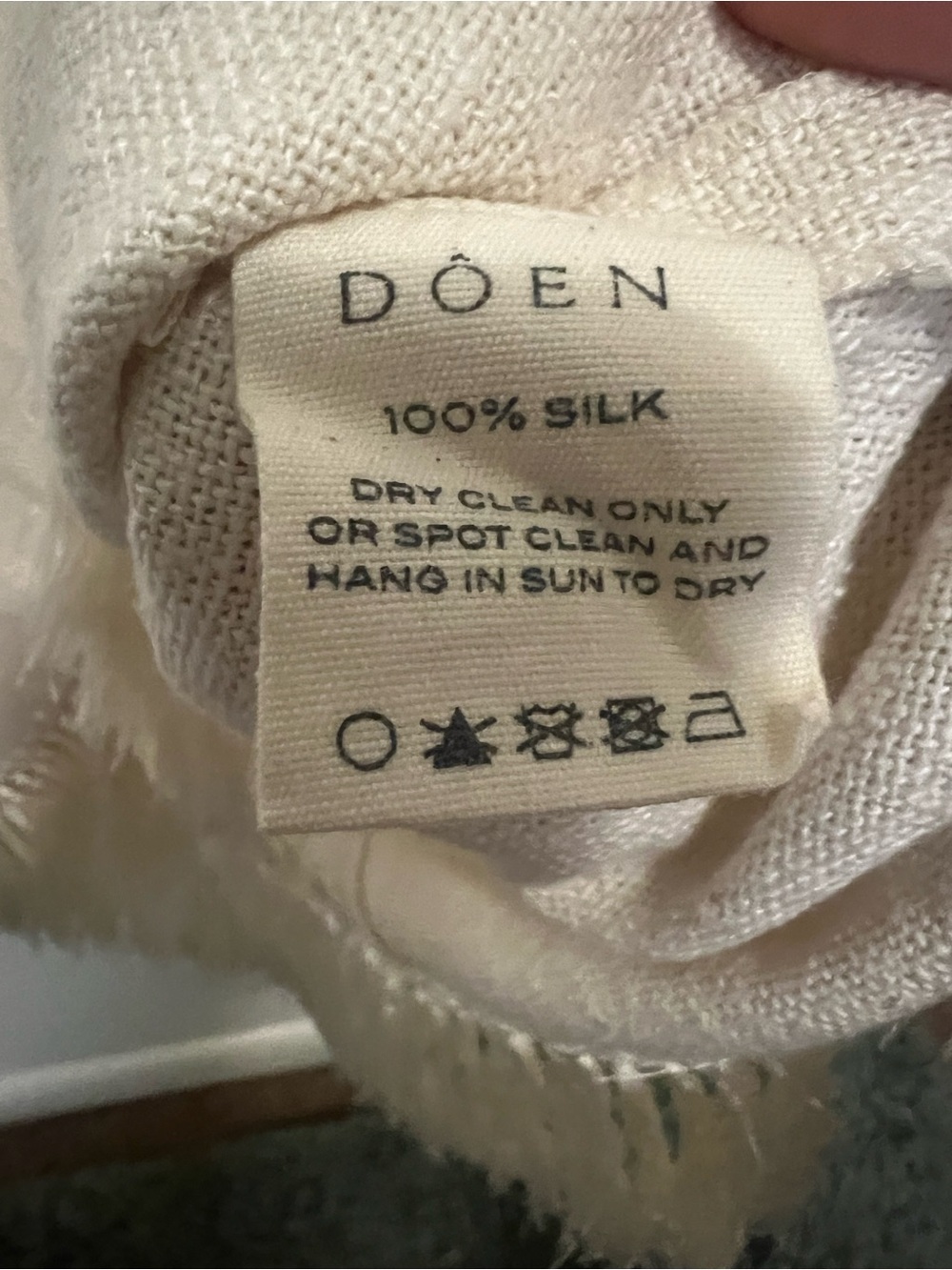 Doen 100% Silk Dress Medium Beige Linen - Picture 5 of 9